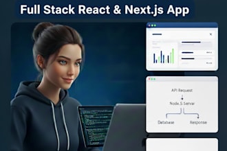 build a full stack react or next js web app with node js API