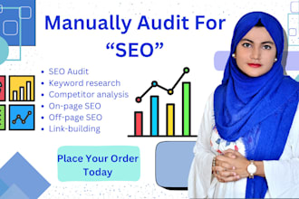 provide a manual SEO audit for organic traffic to your website