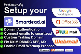 professionally setup smartlead with google workspace or microsoft 365