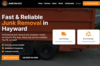 design junk removal website junk hauling dumpster, handyman website