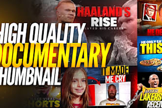 design high quality documentary youtube thumbnail in 3hrs