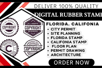 create digital stamp rubber stamp seal badge logo design city permit drawing