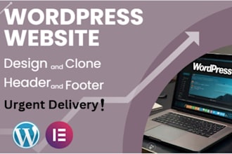 design, clone website and install header, footer