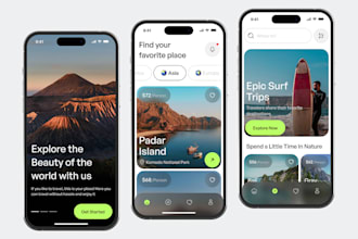 develop mobile travel app, tour planner app, hotel booking app, web app