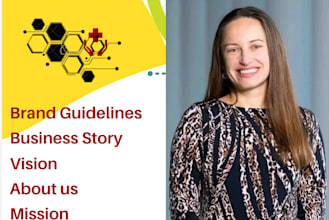 write business brand guidelines story vision about us tech, finance, mission