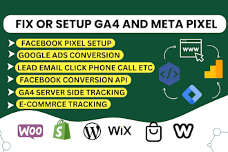 setup or fix facebook pixel google analytics 4 ecommerce tracking with GTM