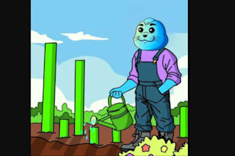 draw funny memecoin art, 2d memecoin animation meme video, crypto meme coin art