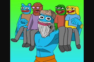 create solana meme art, funny meme, meme coin art, crypto meme coin art