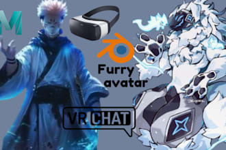 make furry vr chat avatar 3d vtuber character model vrchat avatars vrc custom