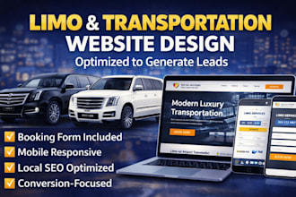 design limo service website party bus rental booking site