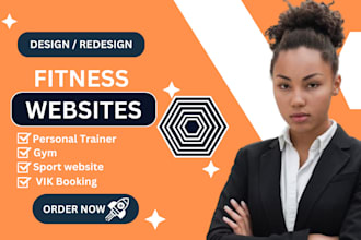 develop fitness website, gymwebsite, sports website, personal trainer website