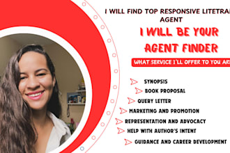 find top literary agent and secure a publishing deal for books and screenplay