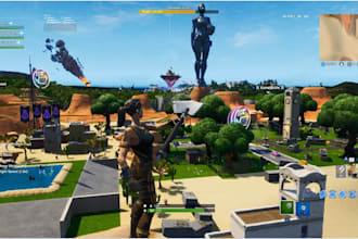 build a complete fortnite map, fortnite box vfx , battle royale map, zonewars