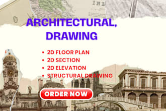 draw autocad 2d floor plan drawing, architectural drawing
