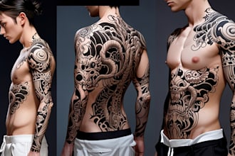 make a japanese tattoo designs from your imagination