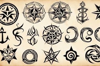 create any design in traditional tattoo or old school style