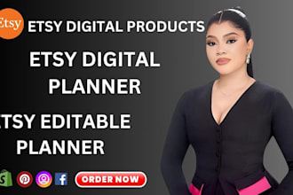 design a unique customized digital printable planners editable journals wall art