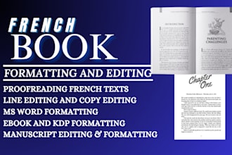 format, edit and proofread your french manuscript, first draft memoir, biography