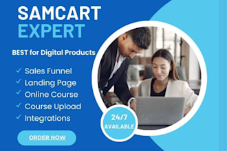 be your samcart thrivecart sales funnel, samcart landing page, online course