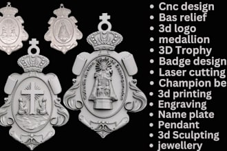 sculpt 3d bas relief model printable coin wall art zbrush character cnc design