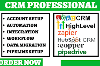 do hubspot zoho crm pipedrive copper gohighlevel automation zapier integration