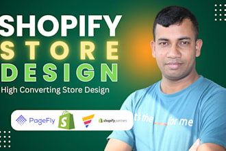 design shopify ecommerce website, product landing page with pagefly, gempages