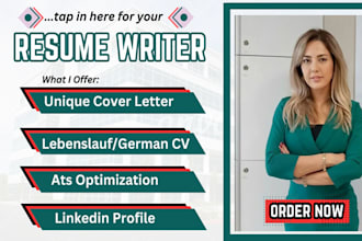 deliver an ats compliant german CV lebenslauf, english resume and cover letter