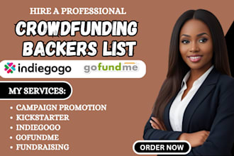 generate crowdfunding campaign backers list for  indiegogo gofundme kickstarter