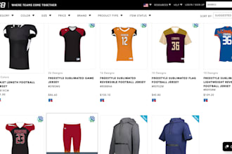 design professional football sport jersey shopify dropshipping website