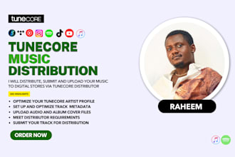 distribute, upload and submit your music to digital stores using tunecore