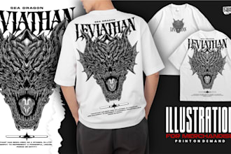 design unique custom tshirt , hoodie illustration for merch