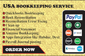 do USA bookkeeping, cleanup, tax returns and reconciliations in quickbooks