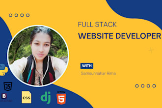 create custom website and web application with python django and postgresql
