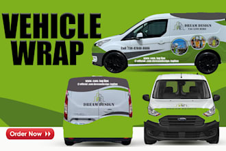 design professional racing car,van,truck,trailer,vending machine,any vehiclewrap