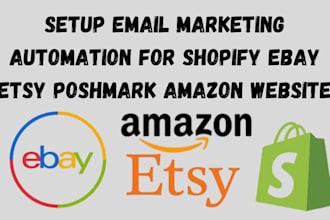 setup email marketing automation for shopify ebay etsy poshmark amazon website