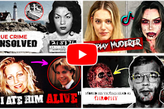 create true crime youtube thumbnails for you