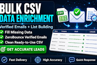 do prospect contact lead list building and email finding, CSV data enrichment