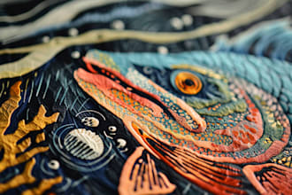 draw awesome linocut imitation or linocut illustration