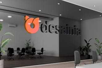 create custom mockup 3d wall sign models for your business