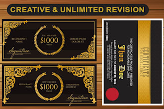 do certificate, gift card, voucher and coupon design