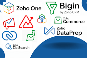 zoho one with thrive commerce teaminbox lens dataprep bigin zia search