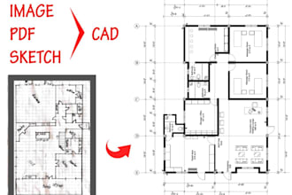 convert pdf file into cad or revit architectural work