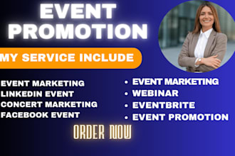 do eventbrite promotion, linkedin, facebook, webinar, event promotion