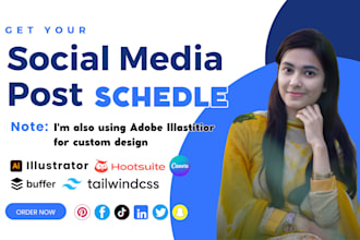 design and schedule social media posts on hootsuite buffer