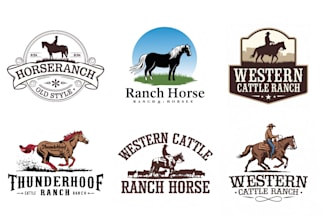 design western cattle ranch livestock horse logo