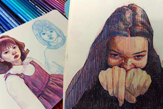 draw a realistic colored pencil portrait from your photo