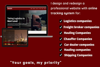 create logistics website, trucking website, and dispatch website