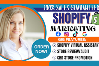 shopify marketing, store review, shopify virtual assistant, cbd store promotion