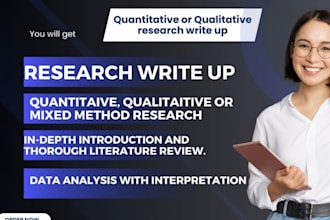 write research articles by qualitative, quantitative methods