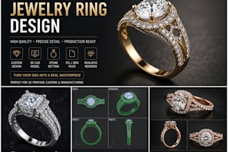 design custom 3d cad rings for jewelry manufacturing